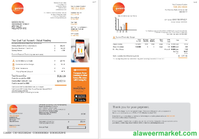 New Zealand Genesis Gas utility bill 1-2